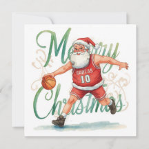 Natal de basquetebol Themed Papai Noel jogando