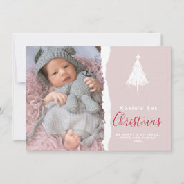 Cartão De Festividades Natal de Bebê Chic Foto Blush