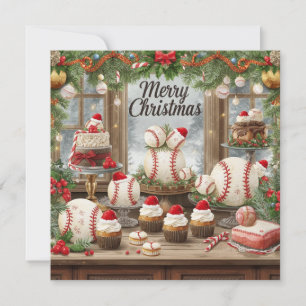 Cartão De Festividades Natal de Beisebol