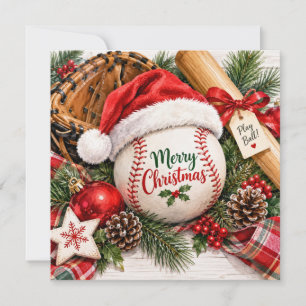 Cartão De Festividades Natal de beisebol