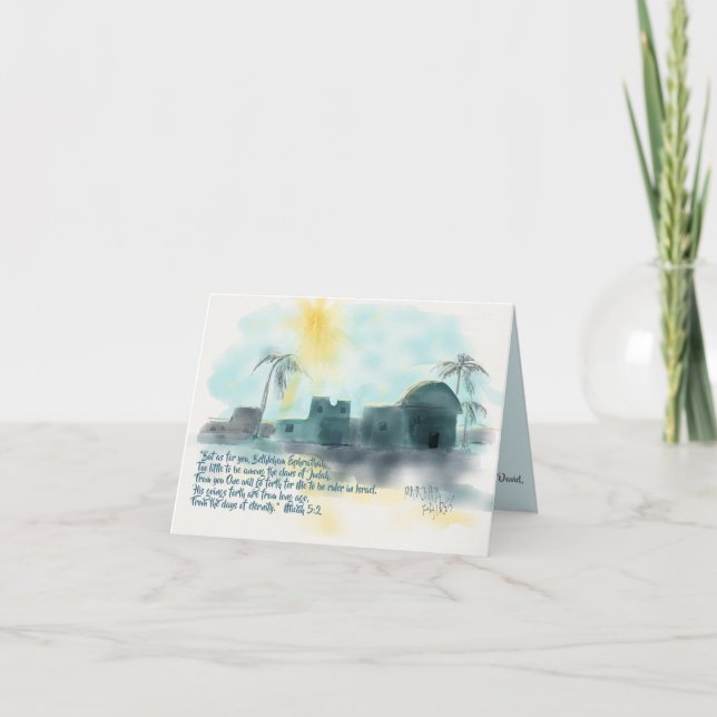 Cartão De Festividades Natal de Bethlehem (Frente)