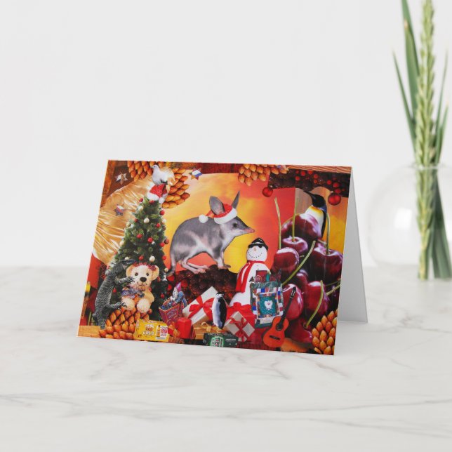 Cartão De Festividades Natal de Bilby (Frente)