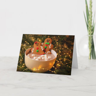 Cartão De Festividades Natal de Biscoito de Gengibre Fofo