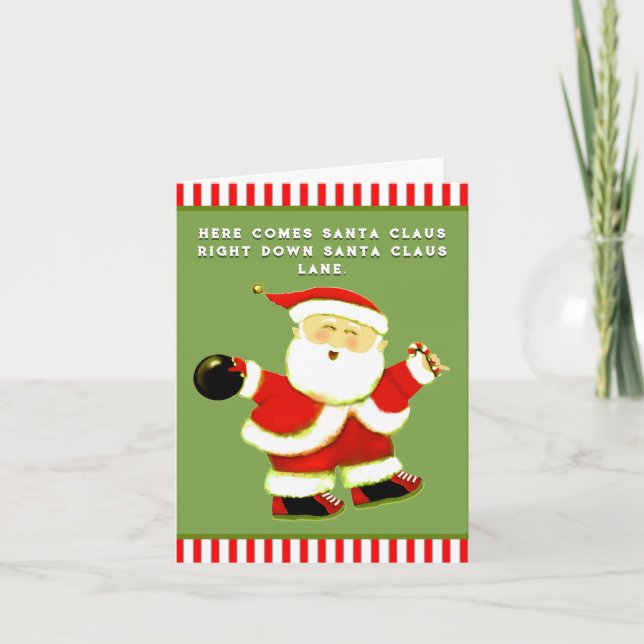 Cartão De Festividades Natal de Boliche (Frente)