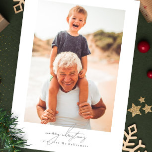 Cartão De Festividades natal de caligrafia colagem de fotos da família