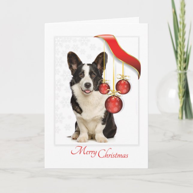 Cartão De Festividades Natal de Cardigan Corgi (Frente)