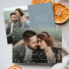 Cartão De Festividades Natal de Casados Elegantes 2 Fotos