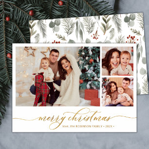 Cartão De Festividades Natal de Colagem de Fotos Botânica 3 de Script Mod