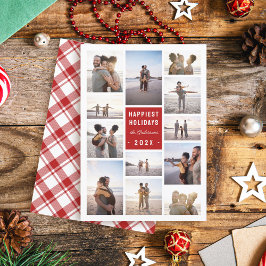 Cartão De Festividades Natal de Colagem de Fotos Moderna Minimalista 12