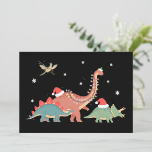 Cartão De Festividades Natal de Dinossauro Amante de Dinossauro Xmas 