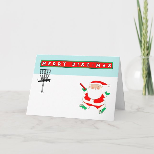 Cartão De Festividades Natal de Disc Golf (Frente)