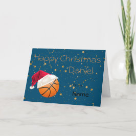 Cartão De Festividades Natal de Férias de Basquete de Esporte Personaliza