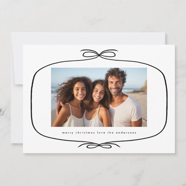 Cartão De Festividades Natal de Fita Moderna Simples (Frente)