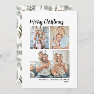 Cartão De Festividades Natal de Foliage de Tipografia Moderna