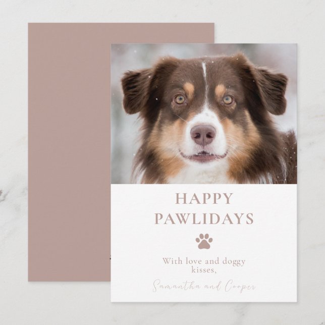 Cartão De Festividades Natal de Foto de Cachorro Personalizado (Frente/Verso)