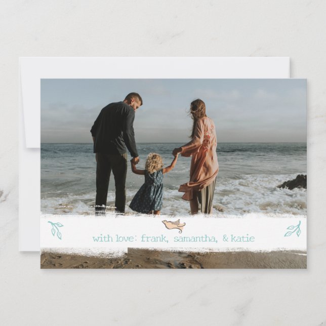 Cartão De Festividades Natal de Foto Elegante (Frente)