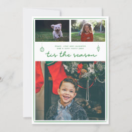 Cartão De Festividades Natal de Foto Moderno 3 | Placa de script simples