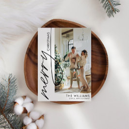 Cartão De Festividades Natal de Foto Simples Moderno do Boho
