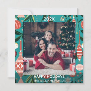 Cartão De Festividades Natal de fotos da família personalizada Nome e A
