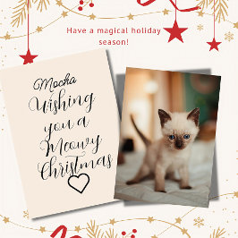 Cartão De Festividades Natal de gato siamês