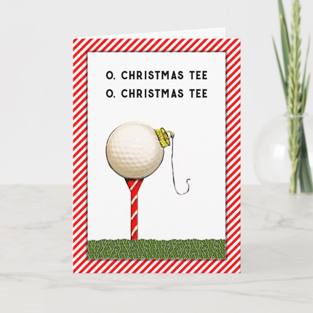 Cartão De Festividades Natal de Golfe (Frente)
