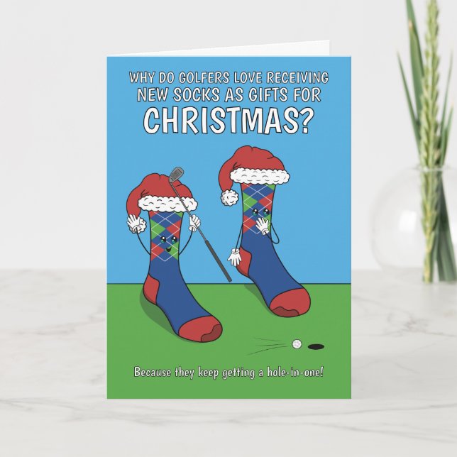 Cartão De Festividades Natal de Golfe (Frente)