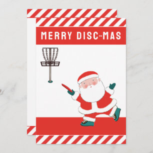 Cartão De Festividades Natal de Golfe de Disco