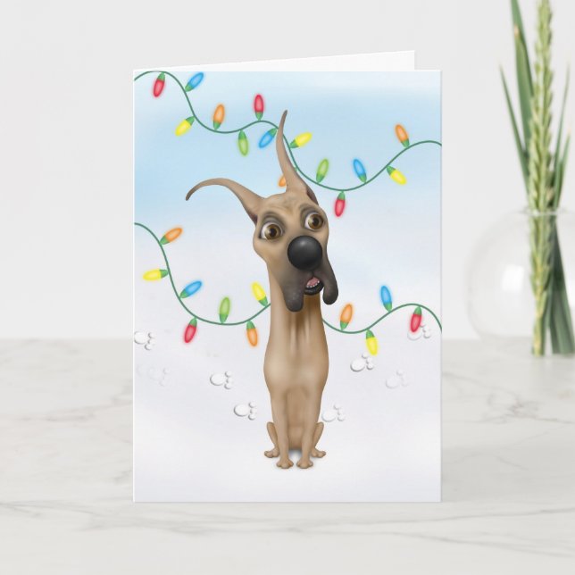 Cartão De Festividades Natal de great dane (Frente)
