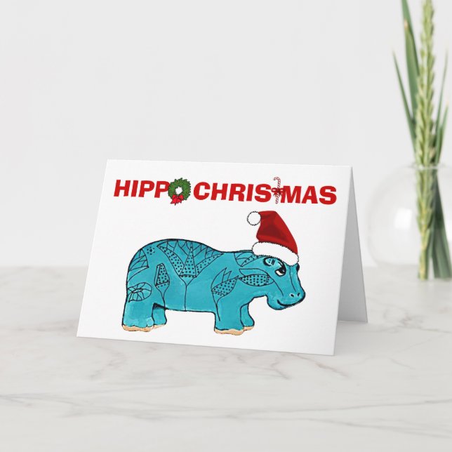 Cartão De Festividades Natal de Hippo egípcio (Frente)
