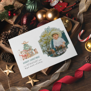Cartão De Festividades Natal de Howdy Foto de Natal Western Divertida