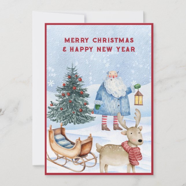 Cartão De Festividades Natal de inverno  (Frente)