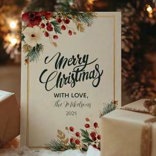 Cartão De Festividades Natal de Inverno Elegante
