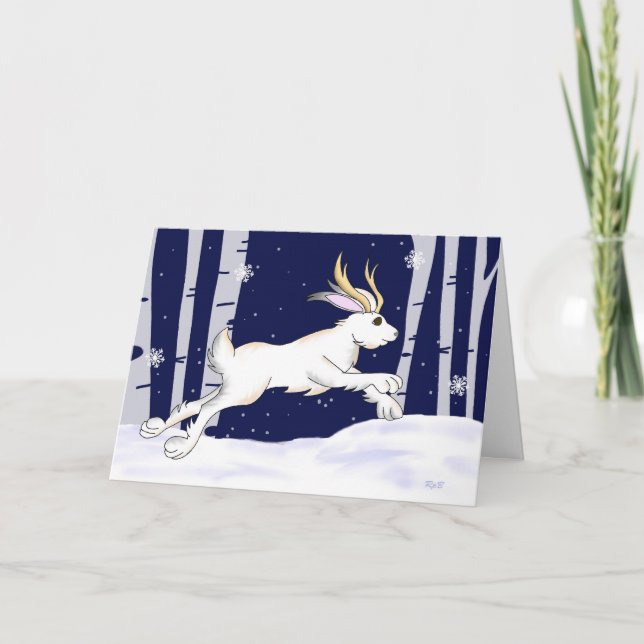 Cartão De Festividades Natal de Jackalope (Frente)
