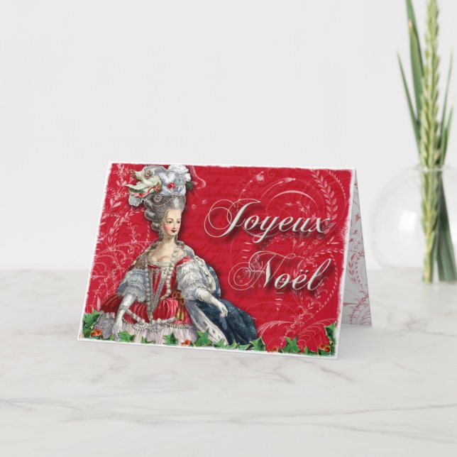 Cartão De Festividades Natal de Joyeux Noel Marie Antoinette (Frente)