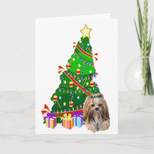 Cartão De Festividades Natal de Lhasa Apso
