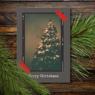 Cartão De Festividades Natal de Máquina de Escrever de Foto Instantânea U