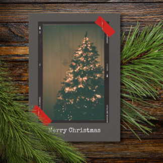 Cartão De Festividades Natal de Máquina de Escrever de Foto Instantânea U