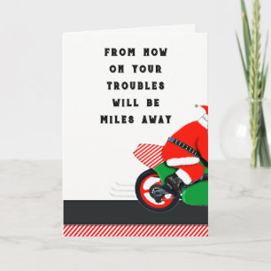 Cartão De Festividades Natal de Motocicleta