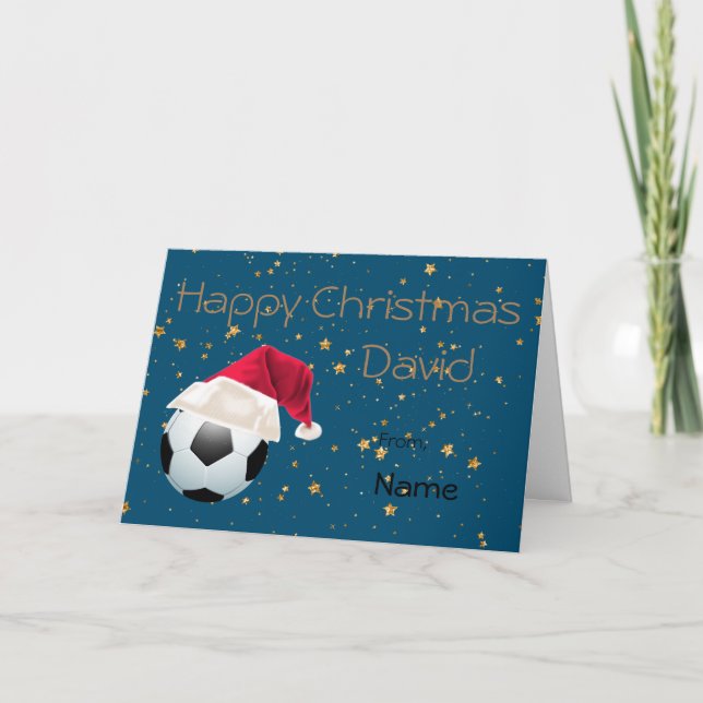 Cartão De Festividades Natal de Natal de Futebol de Esporte Personalizado (Frente)