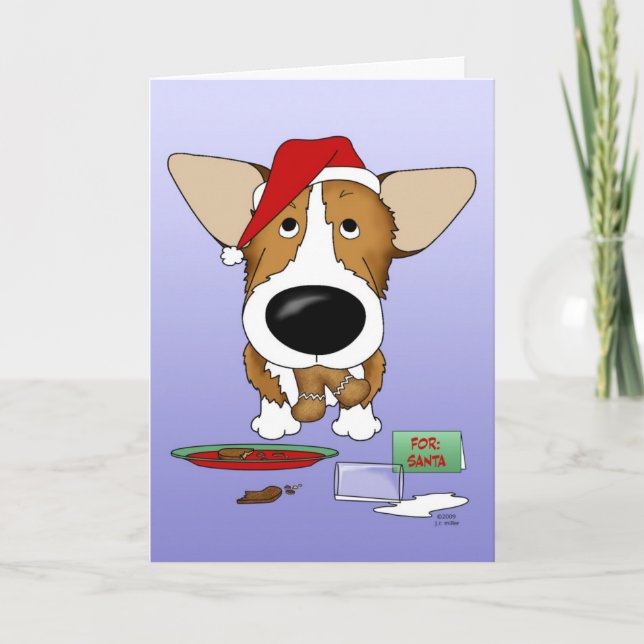 Cartão De Festividades Natal de Pembroke Welsh Corgi (Frente)