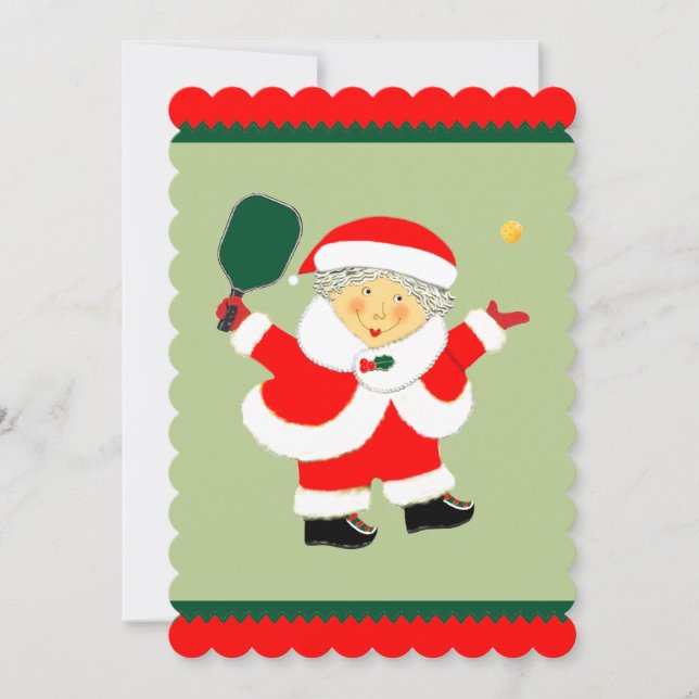 Cartão De Festividades Natal de Pickleball (Frente)