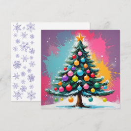 Cartão De Festividades Natal de pop art com salpicos de cores