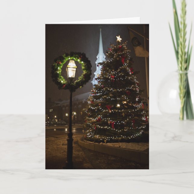 Cartão De Festividades Natal de Portsmouth NH (Frente)