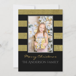 Cartão De Festividades Natal de prata e fotos Douradas