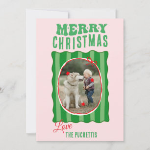 Cartão De Festividades Natal de Quadro de Imagens em Greve Verde