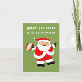 Cartão De Festividades Natal de Rugby Engraçado