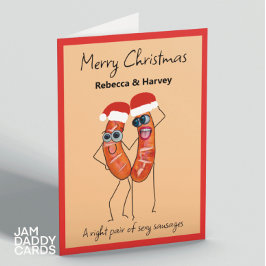 Cartão De Festividades Natal de salsichas Sexy