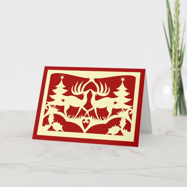 Cartão De Festividades Natal de Scherenschnitte (Frente)