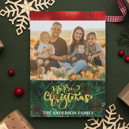 Cartão De Festividades Natal de Script Manuscrito de Tendência de Foto El