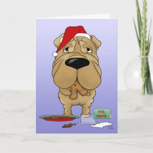 Cartão De Festividades Natal de Shar-Pei